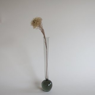 Vintage 1950s bubbles glass flower vase smoke/ӥơ Х֥ ⡼ 饹 ե١/ִ/ޤ(843)