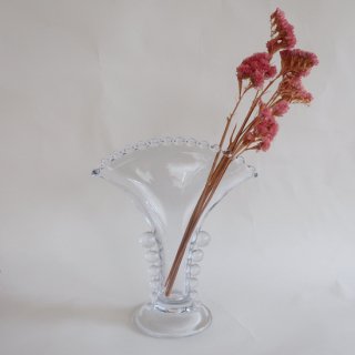 Vintage Imperial Glass Candlewick Fan Vase/ビンテージImperial Glass社製フラワーベース /花器/花瓶(844)