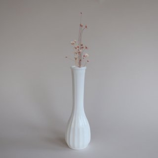 Vintage milk glass flower vase(L)/ビンテージ ミルクガラス フラワーベース/花器/花瓶(848)