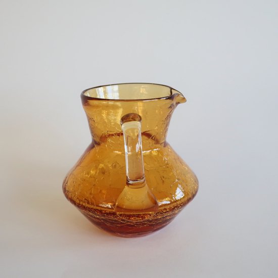 Vintage small amber glass flower vase/ビンテージ ガラス スモール 