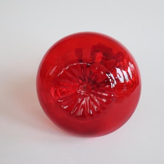 Vintage red glass flower vase/ビンテージ レッド ガラス