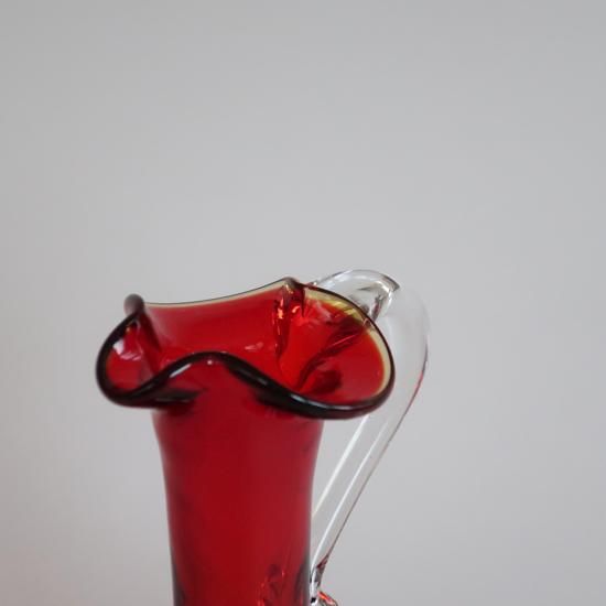 Vintage red glass flower vase/ビンテージ レッド ガラス Vintage red glass flower vase/ビンテージ レッド ガラス