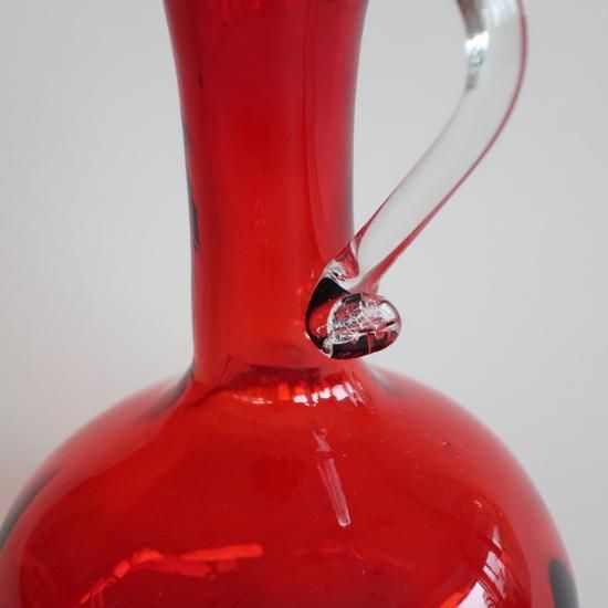 Vintage red glass flower vase/ビンテージ レッド ガラス Vintage red glass flower vase/ビンテージ レッド ガラス