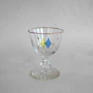 Vintage 50's Gold Atomic Design Glass YellowBlue/ӥơ  ȥߥå 饹 (861)