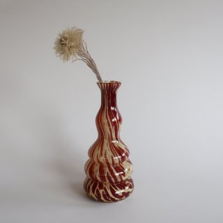 Vintage marble glass flower vase/ビンテージ マーブル ガラス フラワーベース /花器/花瓶(870)