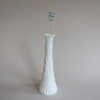 Vintage milk glass flower vase/ビンテージ ミルクガラス フラワーベース/花器/花瓶(L size)(877)