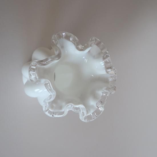 Vintage Fenton ruffle Silver Crest flower vase/ビンテージ Vintage Fenton ruffle Silver Crest flower vase/ビンテージ