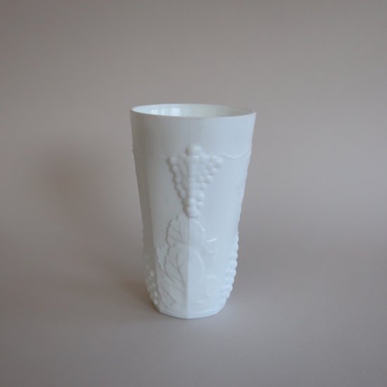Vintage milk glass flower vase/ビンテージ ミルクガラス フラワーベース/花瓶/タンブラー(886)