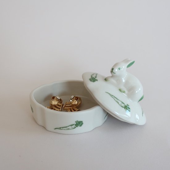 vintage Ceramic Rabbit Mini Accessory case /ビンテージ 陶器 ウサギ