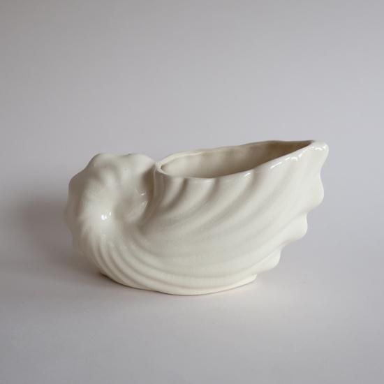 Vintage Ceramic Flower Vase Shell motif/ビンテージ 陶器 貝