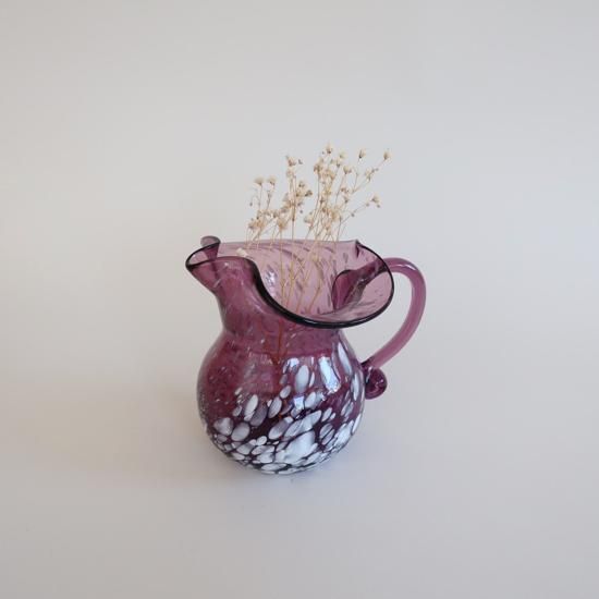 Vintage purple marble glass flower vase/ビンテージ パープル Vintage purple marble glass flower vase/ビンテージ パープル