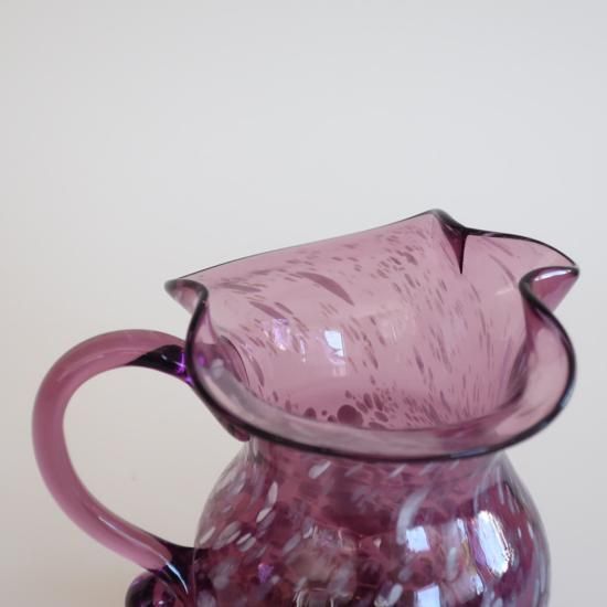 高質 purple Vintage marble パープル vase/ビンテージ flower glass 花瓶・フラワースタンド