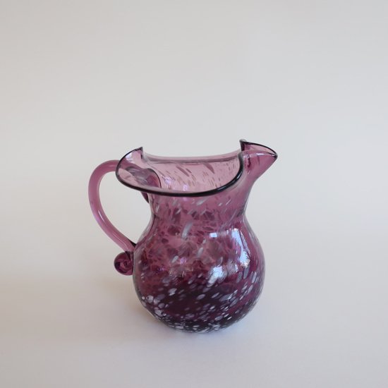 Vintage purple marble glass flower vase/ビンテージ パープル 