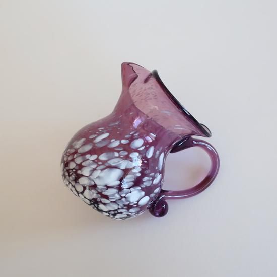 Vintage purple marble glass flower vase/ビンテージ パープル