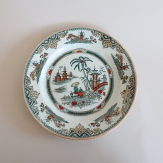 Antique 1890 Chinoiserie Petrus Regout & Co. Maastricht Honc Pattern Plate/アンティーク オリエンタル プレート(917)