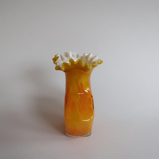 Vintage yellow×orange glass flower vase/ビンテージ イエロー Vintage yellow×orange glass flower vase/ビンテージ イエロー