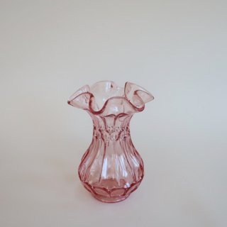 Vintage Fenton Thumbprint Colonial Pink flower vase/ビンテージ フェントン社製 フラワーベース/花器/花瓶(936)