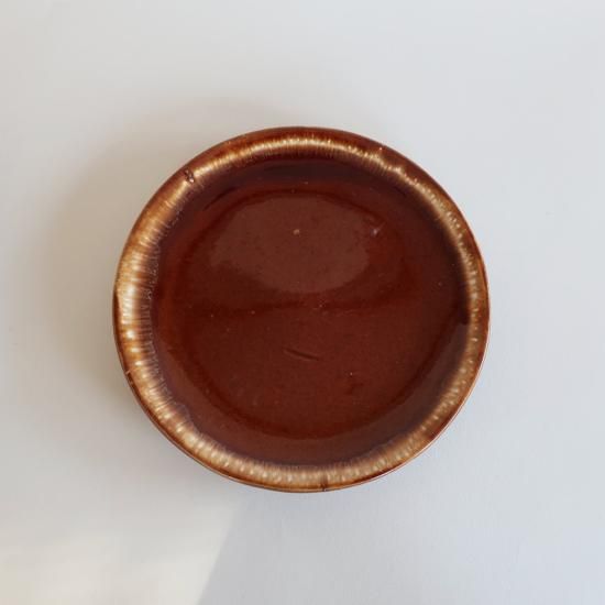 vintage USA Brown Drip Glaze ceramic plate/ビンテージ 陶器 飴色