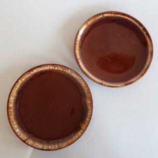 vintage USA Brown Drip Glaze ceramic plate/ビンテージ 陶器 飴色 釉薬 プレート/皿(957)
