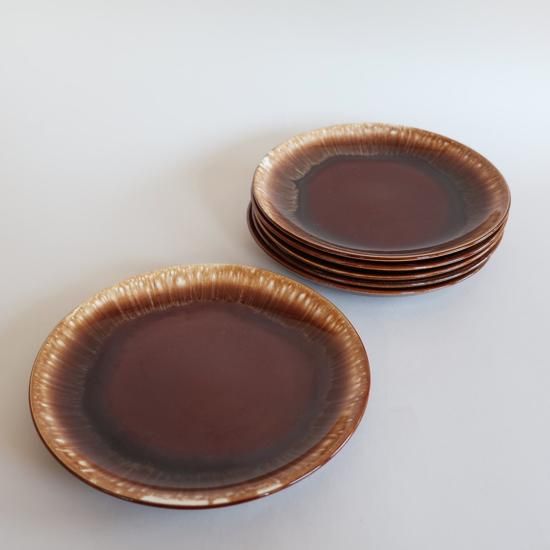 vintage USA Brown Drip Glaze ceramic plate/ビンテージ 陶器 飴色