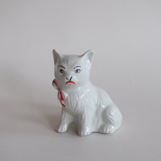 vintage ceramic cat object/ビンテージ 陶器製 ねこ オブジェ/置物(968)