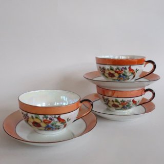 vintage made in japan Cup&Saucer/ビンテージ 陶器 オリエンタル カップ＆ソーサー(982)