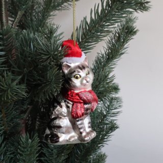 USA Christmas ornament cat/クリスマス オーナメント ネコ(XO9)