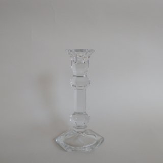 vintage clear glass candle holder/ビンテージ キャンドル ホルダー(A)Lサイズ/燭台(998)