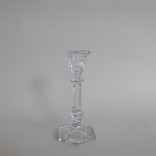 vintage clear glass candle holder/ビンテージ キャンドル ホルダー(B)Mサイズ/燭台(999)