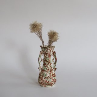 Vintage Marble Ceramic Flower Vase/ビンテージ 陶器 マーブル フラワーベース/花瓶(A007)
