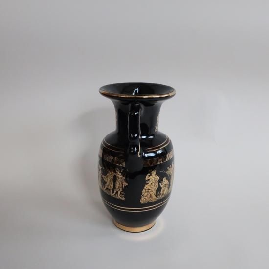 Vintage Ceramic Black×Gold Flower Vase/ビンテージ 陶器 ブラック