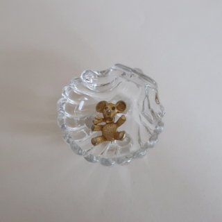 Vintage Glass Shell  Mini tray clear(A015)