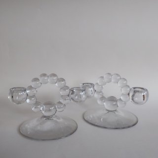 Vintage Candlewick Double Candle Holder 2pair set  /ビンテージ Imperial Glass社製 キャンドルホルダー ペアセット/燭台(A022)