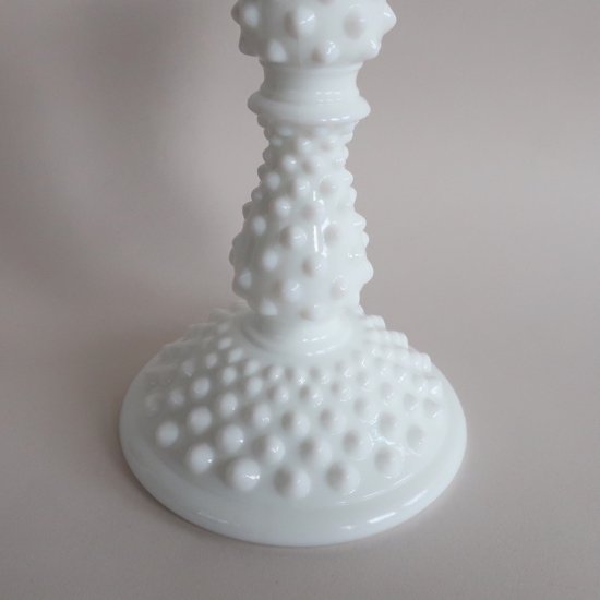 Vintage Fenton Milk Glass Hobnail candle holder/ビンテージ 60's フェントン社製 ホブネイル  キャンドル ホルダー/燭台(A023)