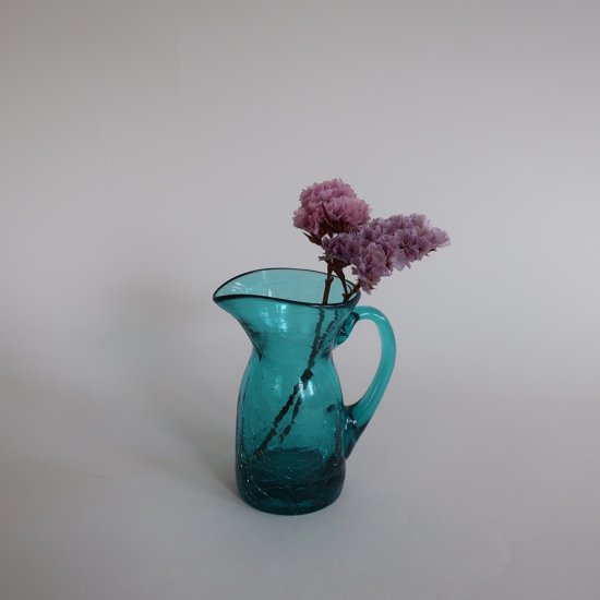 Vintage mini blue glass flower vase/ビンテージ ブルー ガラス ミニ ...