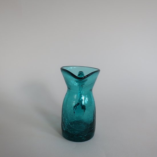 Vintage mini blue glass flower vase/ビンテージ ブルー ガラス ミニ 