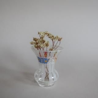 HK　ホブネイル アンティーク フラワーベース Vintage Art Glass Vase（H21cm） ビンテージ ガラス フラワー