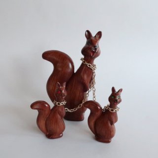 Vintage 1960s Animal Figurine Ross Products object/ビンテージ アクリル製 リス親子 オブジェ/置物(A039)