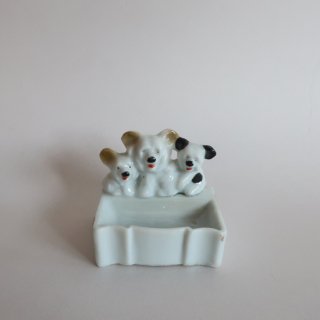 Vintage Ceramic Dog Mini Accessory Tray /ビンテージ 陶器 犬モチーフ ミニ 小物入れ/トレー(A040)