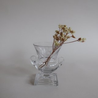 Vintage mini cutting glass mini flower vase/ビンテージ 花柄 カッティングガラス ミニ フラワーベース /花器/一輪挿し(A044)