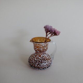 Vintage mini amber glass flower vase/ビンテージ アンバー ガラス ミニ フラワーベース /花器/一輪挿し(A056)