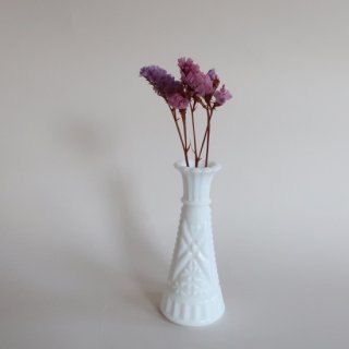 Vintage milk glass flower vase/ビンテージ ミルクガラス フラワーベース/花器/花瓶(A064)