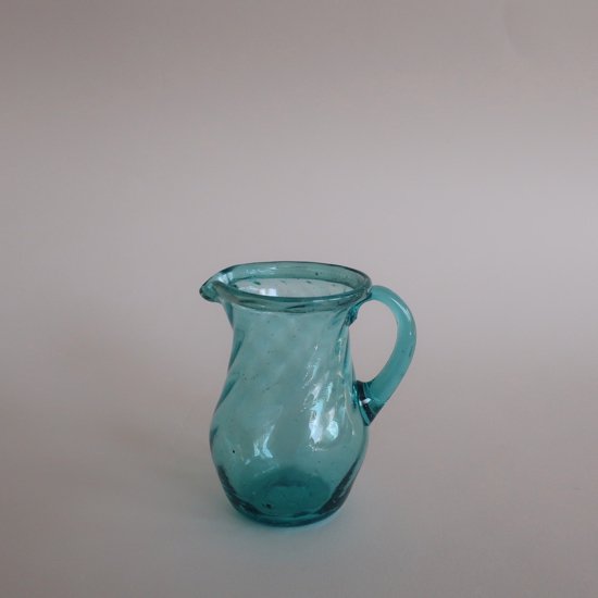 Vintage mini blue glass flower vase/ビンテージ ブルー ガラス ミニ