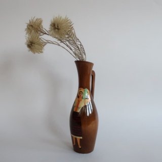 Vintage wood flower vase/ビンテージ 木製 フラワーベース /花器/一輪挿し(A072)
