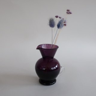 Vintage mini purple glass flower vase/ビンテージ パープル ガラス ミニ フラワーベース /花器/一輪挿し(A077)