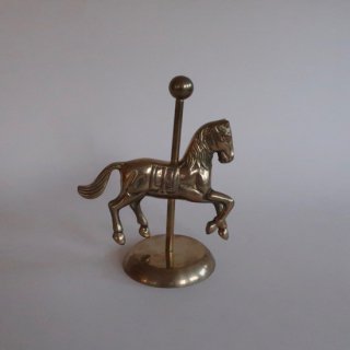 Vintage horse motif brass object/ビンテージ 真鍮 木馬モチーフ オブジェ(A084)