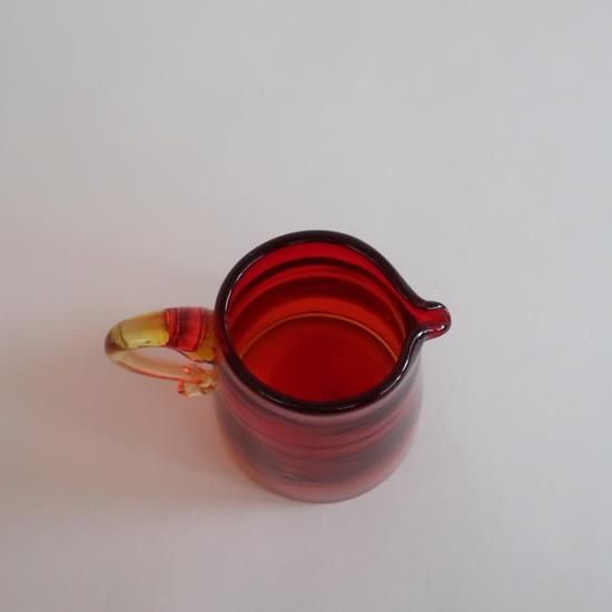 Vintage mini red glass flower vase/ビンテージ レッド ガラス