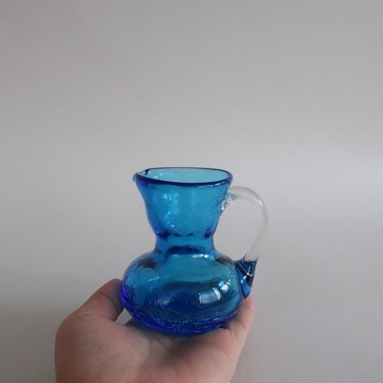 ヴィンテージ フラワーベース 花瓶 Vintage mini blue glass flower vase/ビンテージ ブルー ガラス ミニ
