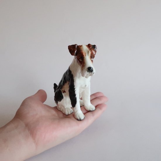 いぬ　犬　陶器　手描き　置物　インテリア　ビンテージ　工芸品　美術品　N2