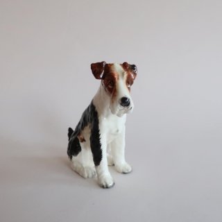 vintage ceramic dog object/ビンテージ 陶器製 犬 オブジェ/置物(A098)